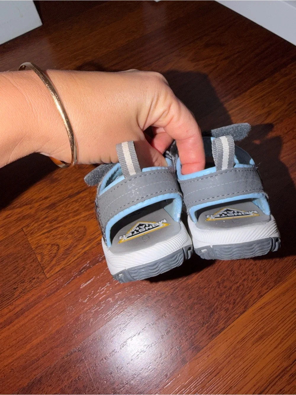 Kids' Gray and Light Blue Mega Claw Monster Truck Sandals